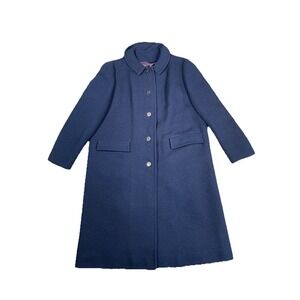 VTG Pendleton Women's Pea Coat Jacket SZ M/L Navy Blue Wool USA 1960s